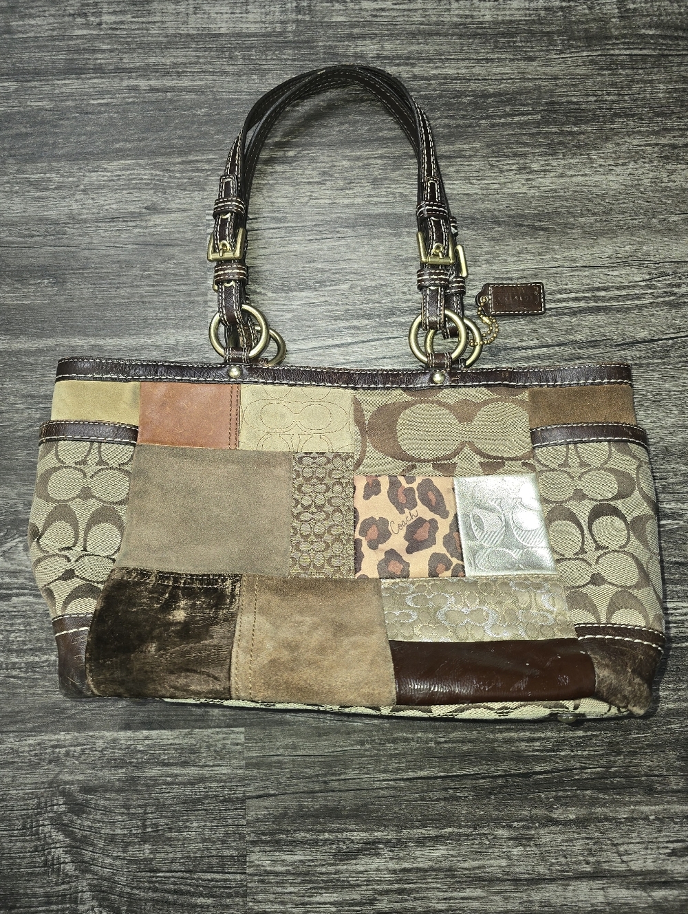 Coach Patchwork Purse Tote Cheetah Y2k Vintage - Picture 8 of 13